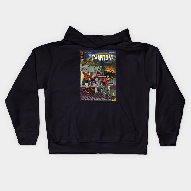 Gold Key The Phantom Comic Book Cover Kids Hoodie by Creative Bedouin